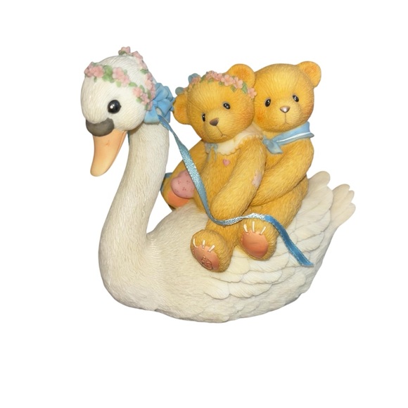 Vintage Cherished Teddies Matt & Vicki & swan 1998 - Picture 5 of 7